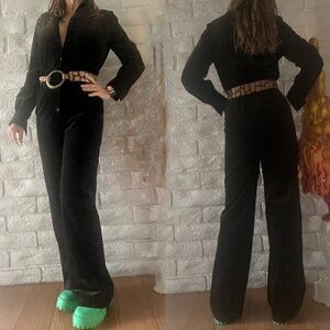 Vintage Black Jumpsuit with Belt